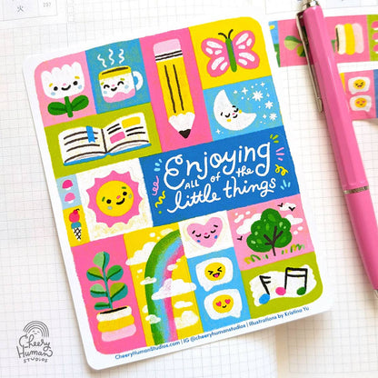 Cheery Human Studios - Vinyl Sticker Sheet - Enjoying the Little Things Vol. 1