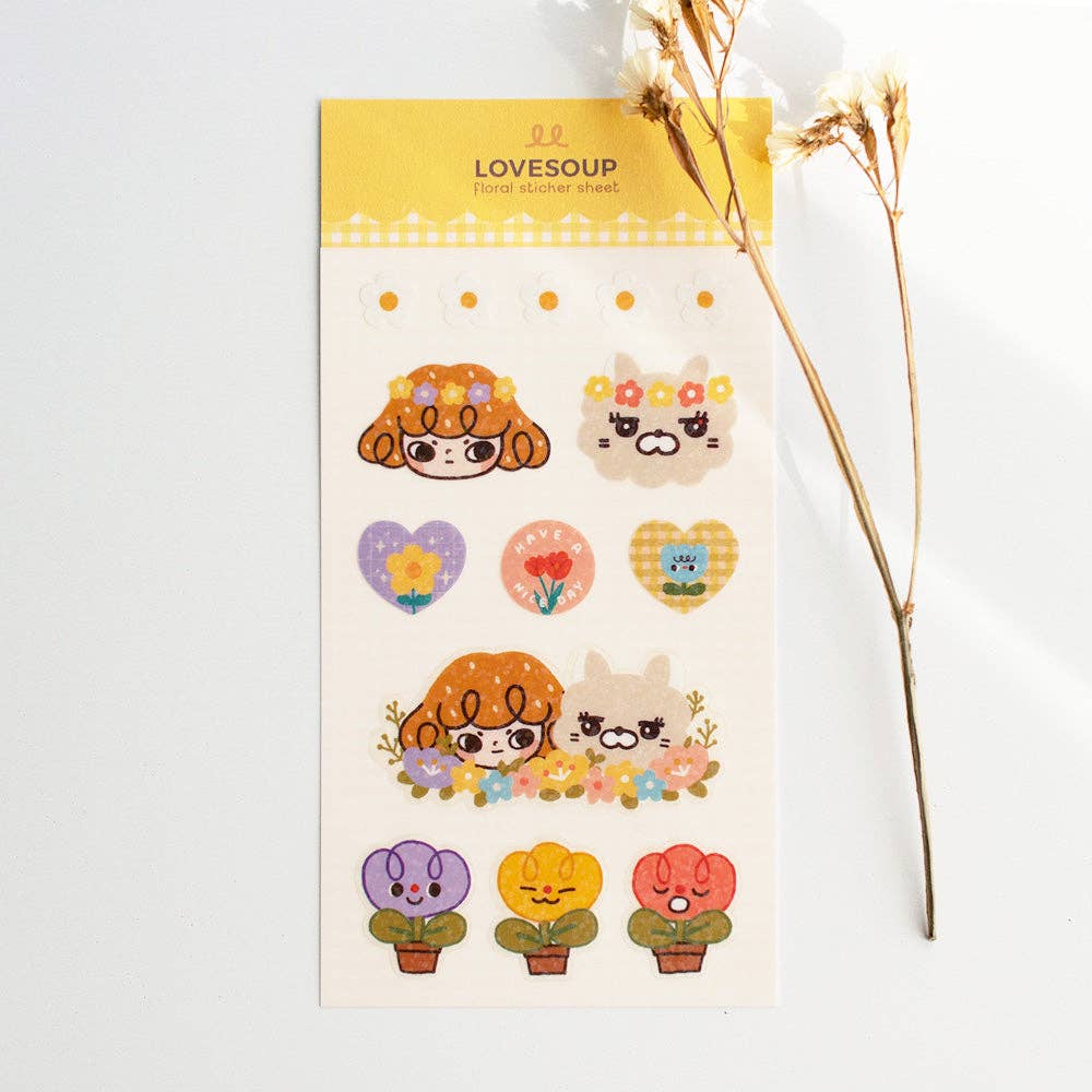 Lovesoup Sticker Sheet - Floral Deco