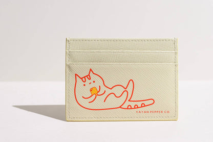 Kayan Pepper Co. - Doom Scrolling Cat - Saffiano Leather Card Holder
