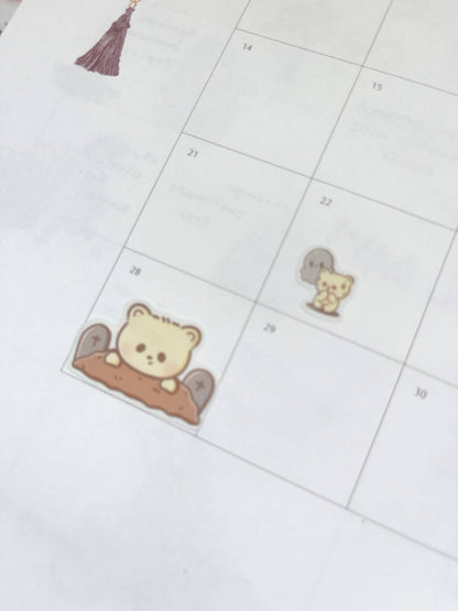 Kuboandlucy Stationery Co - Sticker Sheet - Halloween Bears