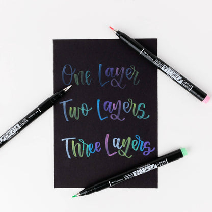 Tombow - Fudenosuke Pastel Calligraphy Brush Pens - Set of 6