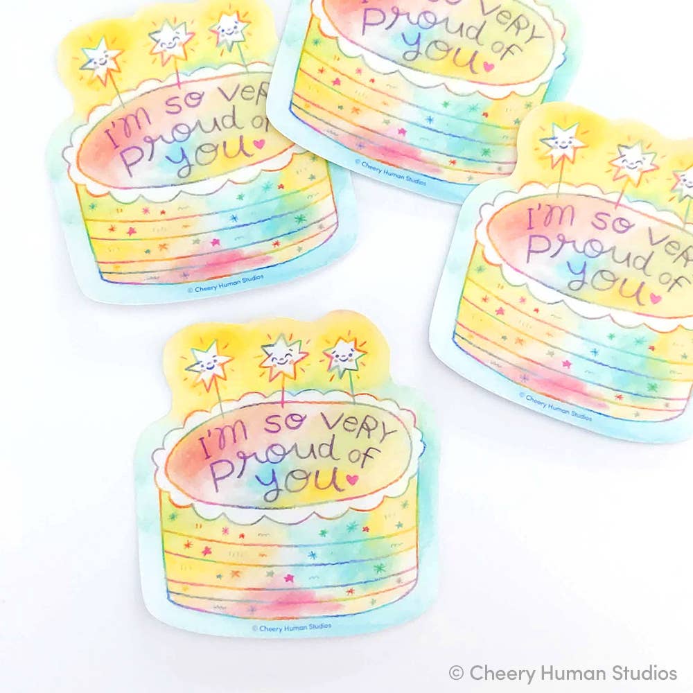Cheery Human Studios - Very Proud of You Cake Vinyl Sticker