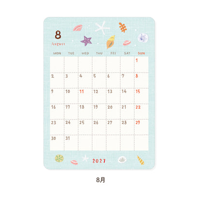 RYU-RYU x Yoko Fujiki - 2027 Monthly/Yearly Calendar Sticker Set - Embroidered Pattern