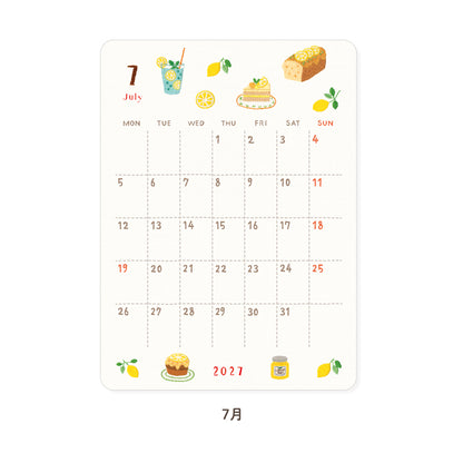 RYU-RYU x Yoko Fujiki - 2027 Monthly/Yearly Calendar Sticker Set - Embroidered Pattern
