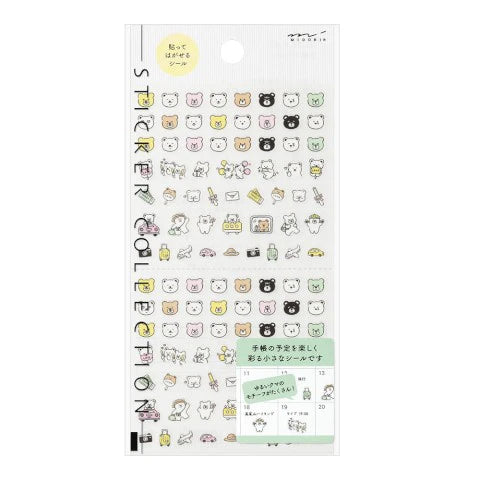 Midori Sticker Sheet - Emoji Bear