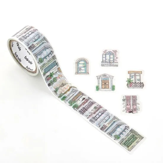 Bande Washi Tape Sticker Roll - European Windows and Doors