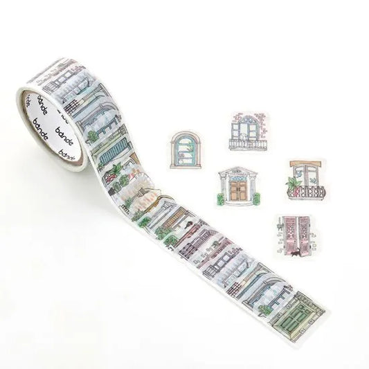 Bande Washi Tape Sticker Roll - European Windows and Doors
