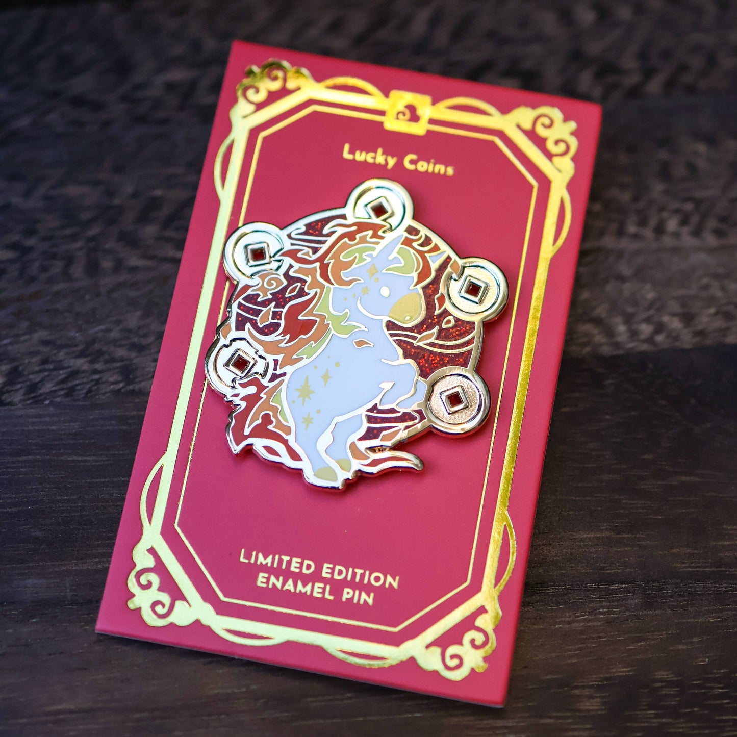 Thousand Skies - Limited Edition Enamel Pin - Lucky Coins Fire Horse