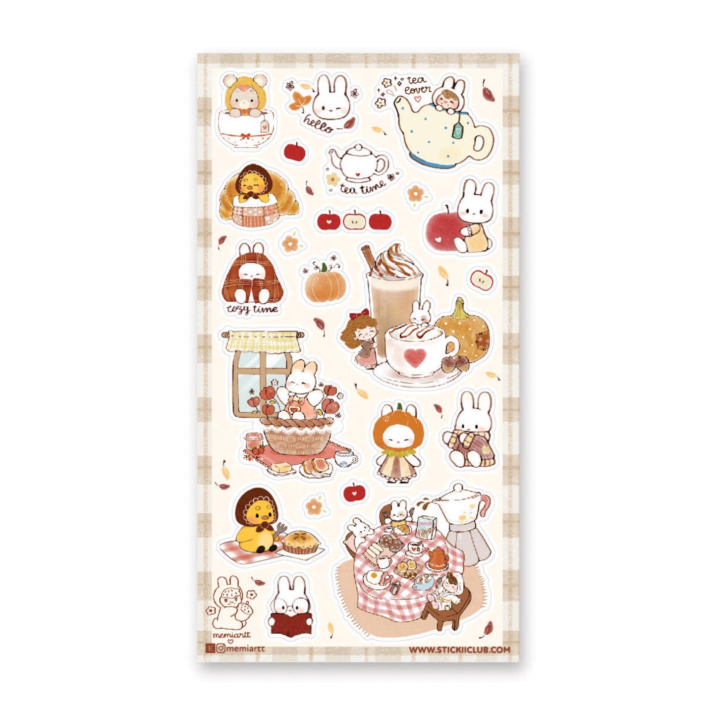 STICKII - Sticker Sheet - Bunny Tea Time