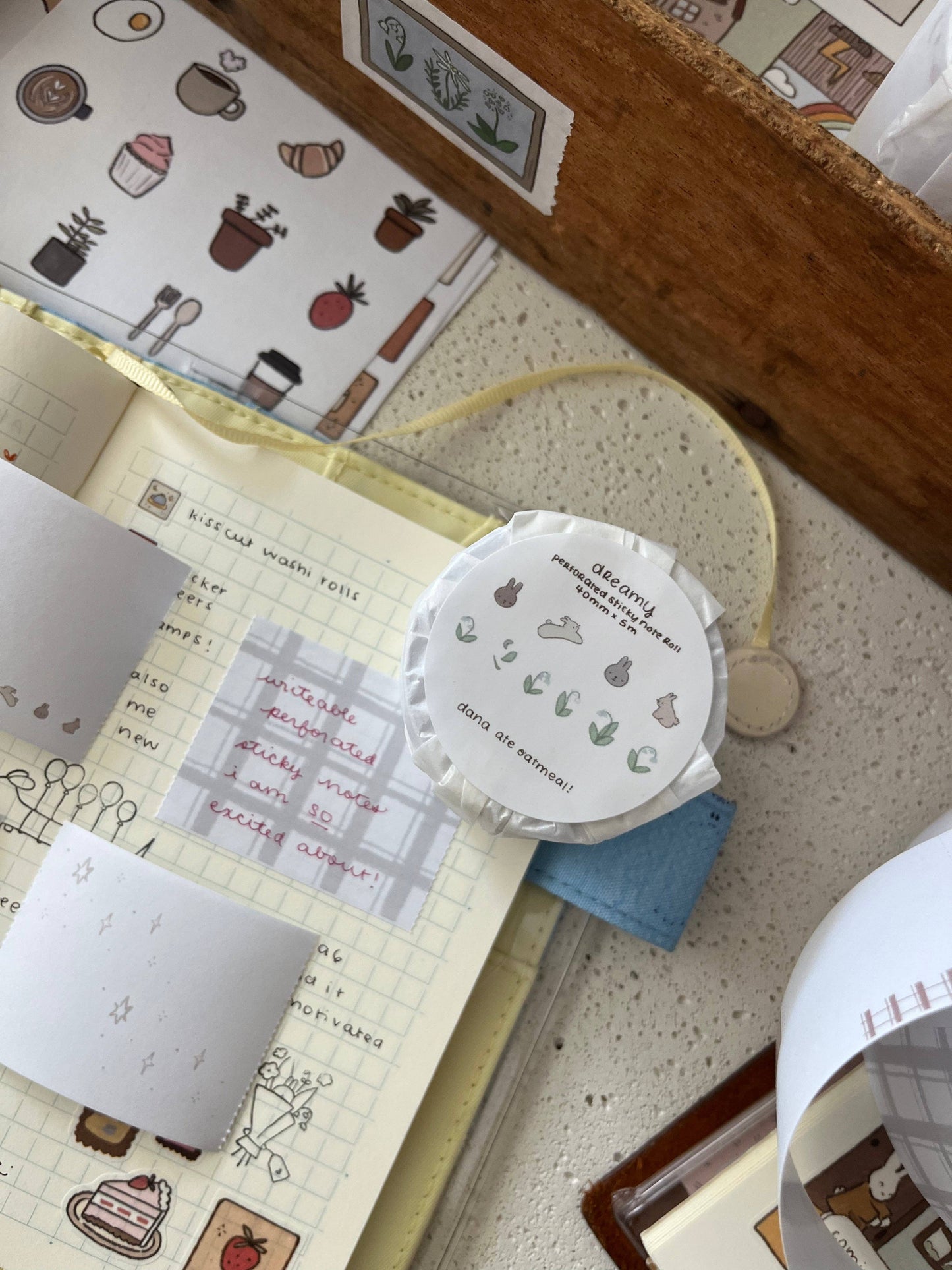 dana ate oatmeal! - Dreamy Perforated Sticky Note Roll