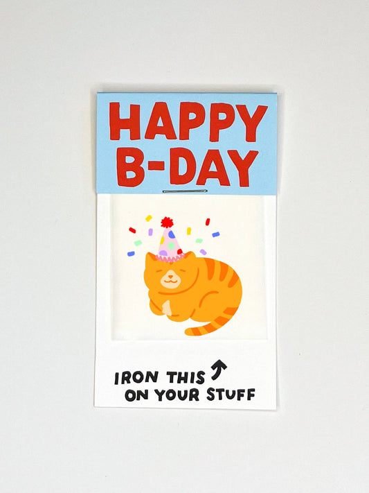 Hot Dang Press - L'il Something Iron-On Card - Happy Birthday Cat
