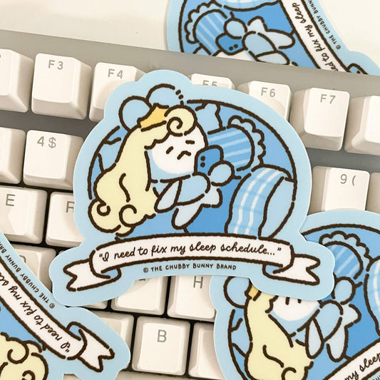 The Chubby Bunny Brand - I Need To Fix My Sleep Schedule Vinyl Sticker