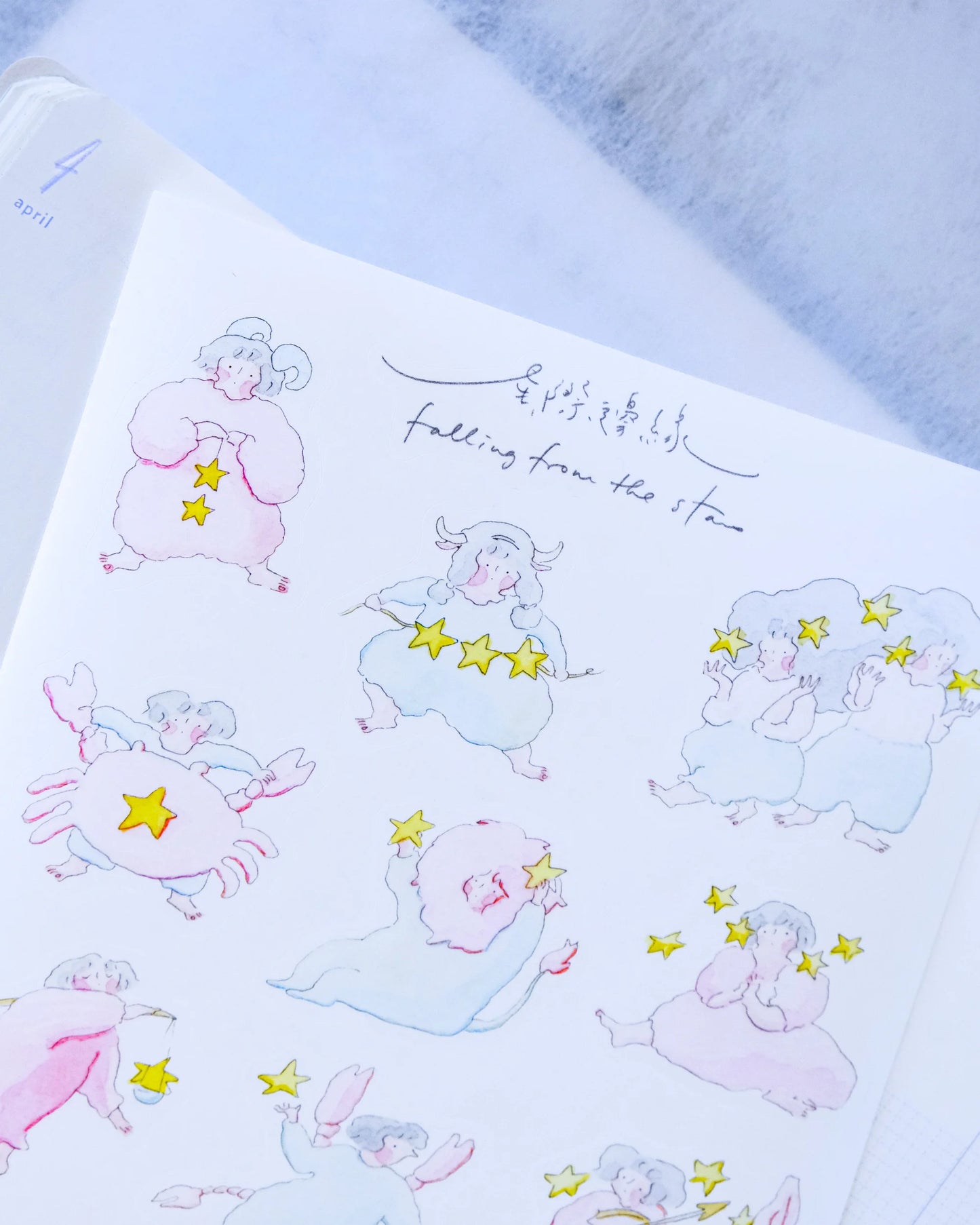 dodolulu - Sticker Sheet - Falling From The Stars