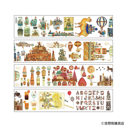 Komamono Creative x Kuusoogai Zakkaten - Clear Sticker Roll - Fantasy City