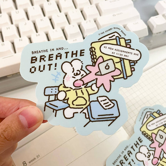The Chubby Bunny Brand - Breathe In Breathe Out Vinyl Sticker