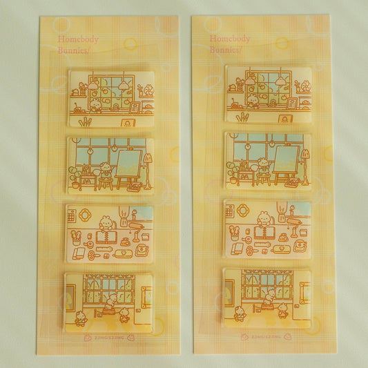2jingis2jing - Epoxy Stickers - Homebody Bunnies