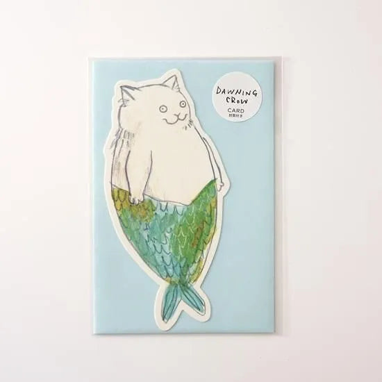 Dawning Crow - Die-Cut Card - Fish Cat