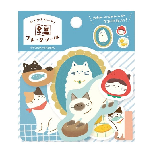 Furukawashiko Watashi-biyori Washi Flake Stickers - Cat