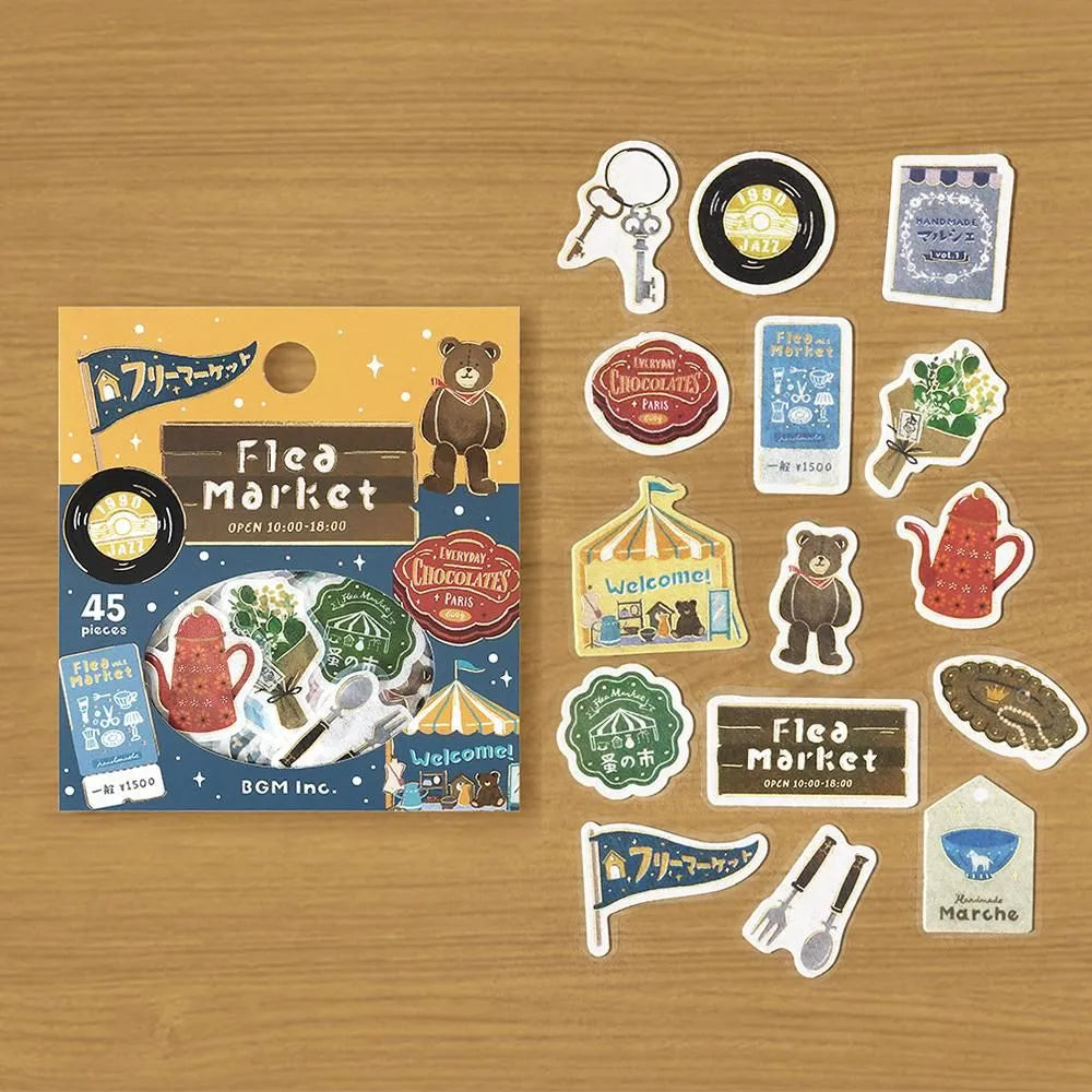 BGM Foil Flake Stickers - A Retro Stroll Series - Flea Market