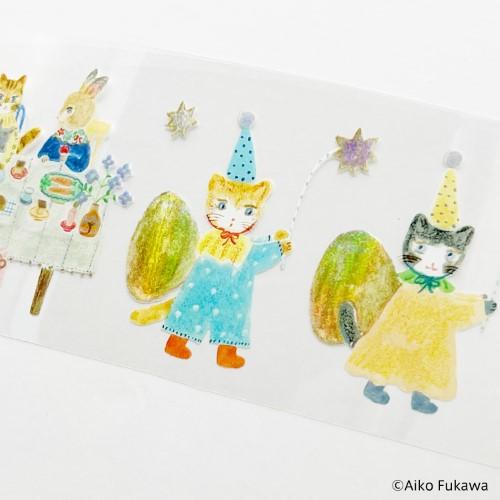 Komamono Creative x Aiko Fukawa - Clear Sticker Roll - Floral Fairy Tale
