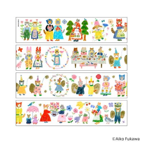 Komamono Creative x Aiko Fukawa - Clear Sticker Roll - Floral Fairy Tale