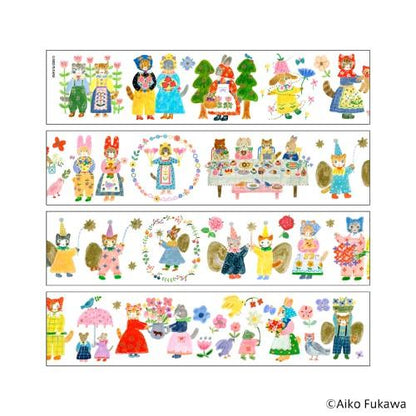 Komamono Creative x Aiko Fukawa - Clear Sticker Roll - Floral Fairy Tale