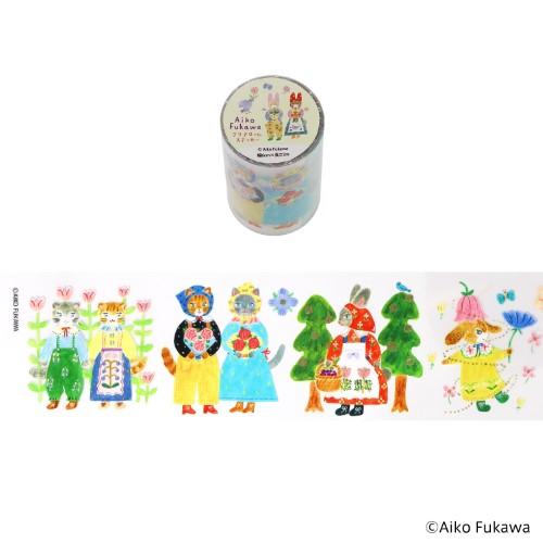 Komamono Creative x Aiko Fukawa - Clear Sticker Roll - Floral Fairy Tale