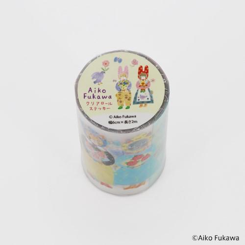 Komamono Creative x Aiko Fukawa - Clear Sticker Roll - Floral Fairy Tale