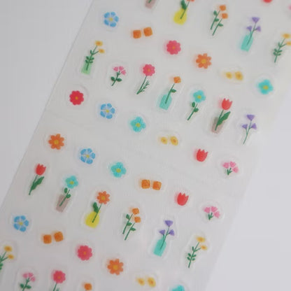 Furukawashiko Choco-Peta Sticker Sheet - Flower