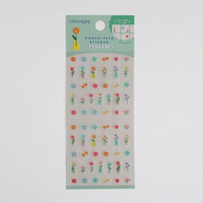Furukawashiko Choco-Peta Sticker Sheet - Flower
