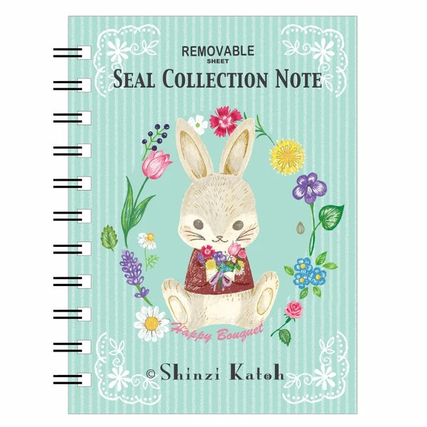 Shinzi Katoh Sticker Notebook - Flower Rabbit