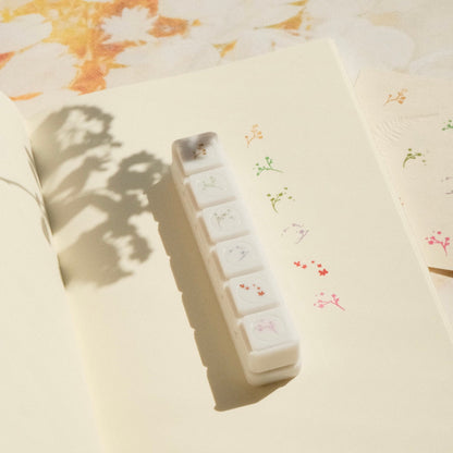 mikan manta - 6 in 1 Button Stamp - Flowers 2