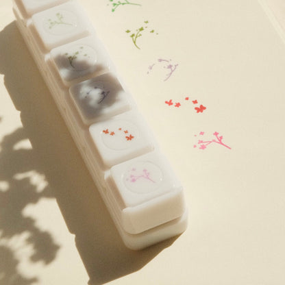 mikan manta - 6 in 1 Button Stamp - Flowers 2