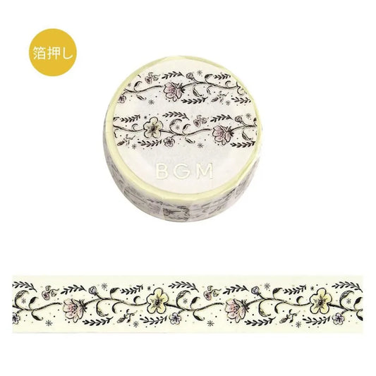 BGM Foil Stamp Washi Tape - Life Series - Flower Sketch