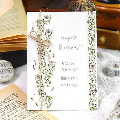 BGM Foil Stamp Washi Tape - Life Series - Flower Sketch