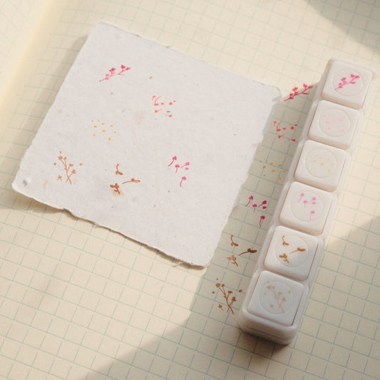 mikan manta - 6 in 1 Button Stamp  - Flowers