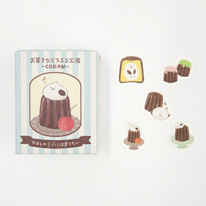 Furukawashiko Washi Flake Stickers - Sweets and Animal Workshop, Cream