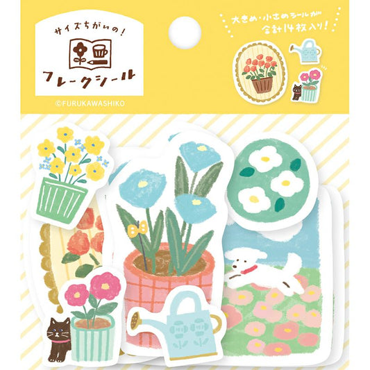 Furukawashiko Watashi-biyori Washi Flake Stickers - Gardening