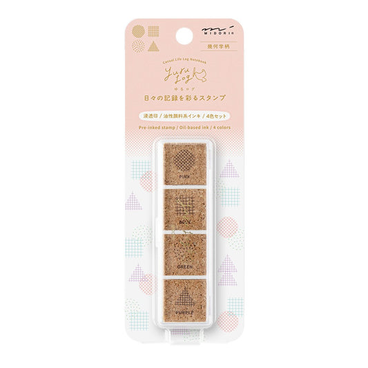 Midori Yuru Log Paintable Pre-Inked Stamp