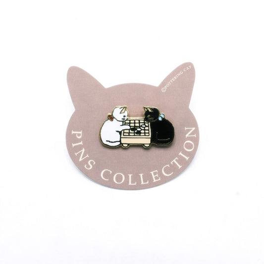 Pottering Cat Enamel Pin -  Go