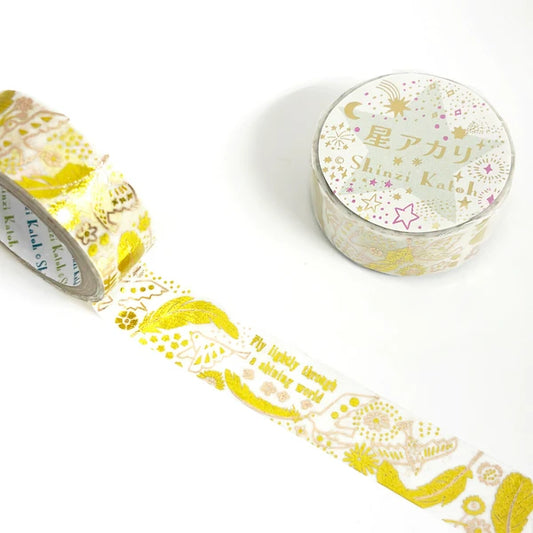 Shinzi Katoh Washi Tape - Hoshiakari - Golden Feather