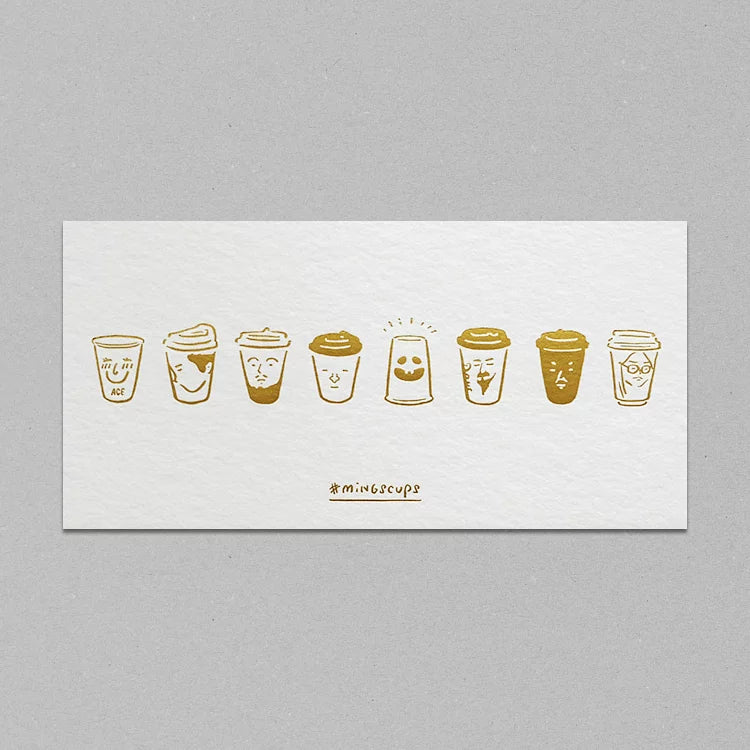 WHOSMiNG Postcard - Gold Mingscups