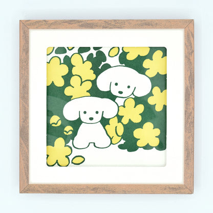 Natsumi Teraoka - Letterpress Art Print - Green Flower