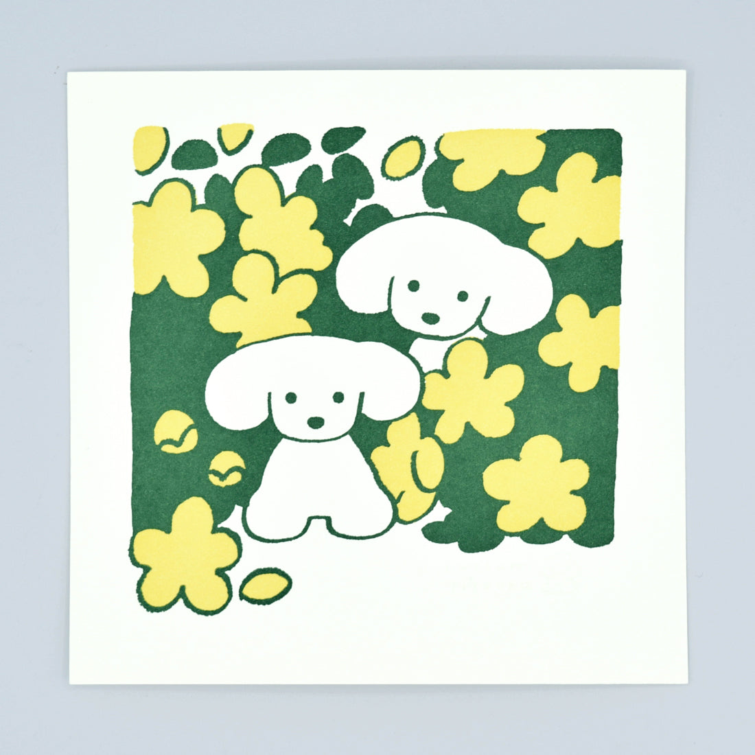 Natsumi Teraoka - Letterpress Art Print - Green Flower