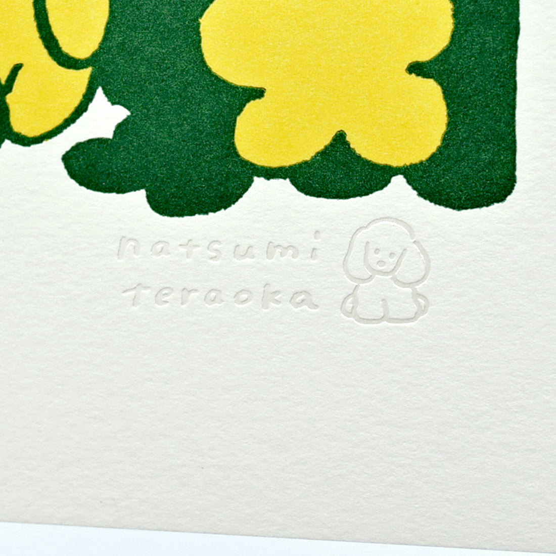 Natsumi Teraoka - Letterpress Art Print - Green Flower