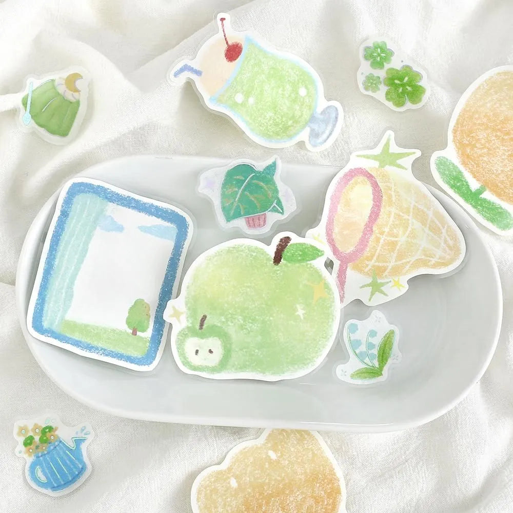 BGM Flake Stickers - Fuwari Sketch Series - Green