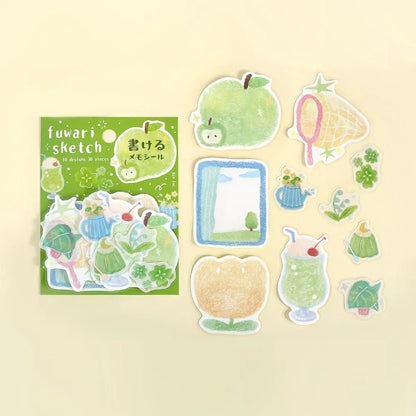 BGM Flake Stickers - Fuwari Sketch Series - Green