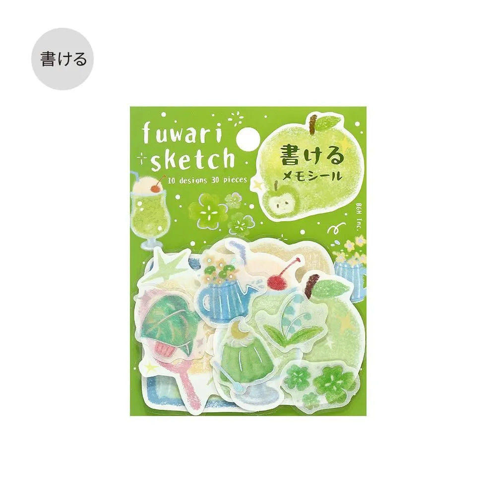 BGM Flake Stickers - Fuwari Sketch Series - Green