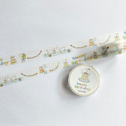 Spica Garden Washi Tape - muu-chan Series - Happy Birthday