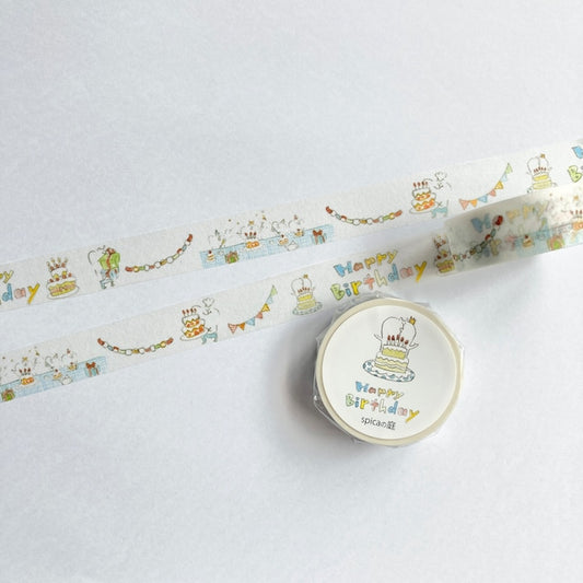 Spica Garden Washi Tape - muu-chan Series - Happy Birthday